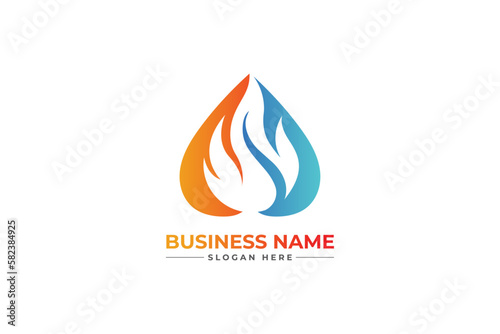 HVAC, oil, gas, air condition and heating logo	