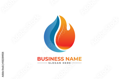 HVAC, oil, gas, air condition and heating logo	