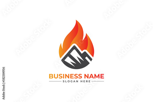  mountain gas logo design. HVAC, oil, gas, air condition, and heating logo	