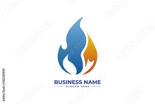 HVAC, oil, gas, air condition and heating logo	