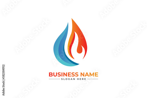 HVAC, oil, gas, air condition and heating logo 