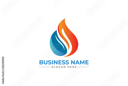 HVAC, oil, gas, air condition and heating logo	