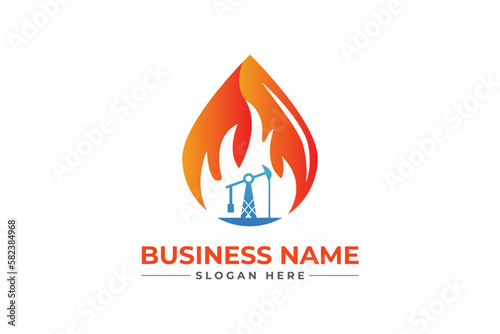 HVAC, oil, gas, air condition and heating logo	