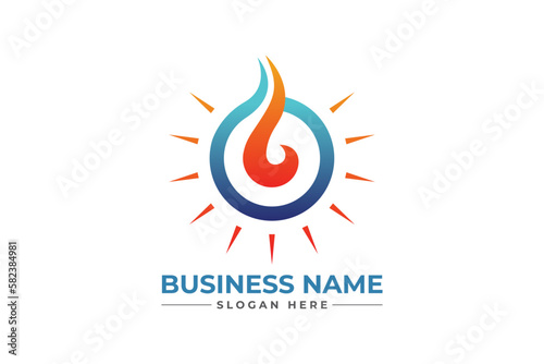 HVAC, oil, gas, air condition and heating logo	