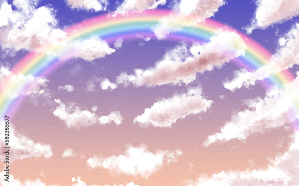 Naklejka premium 虹と夕方の雲07 広がる雲