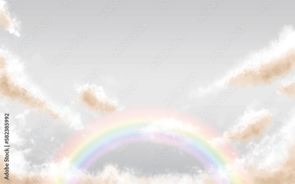 虹と曇り空01　広がる雲