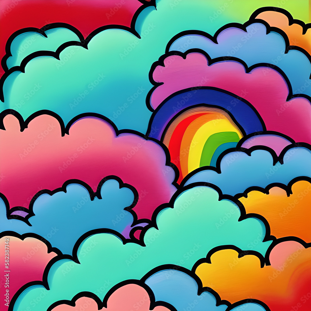 rainbow and clouds design rainbow and clouds design