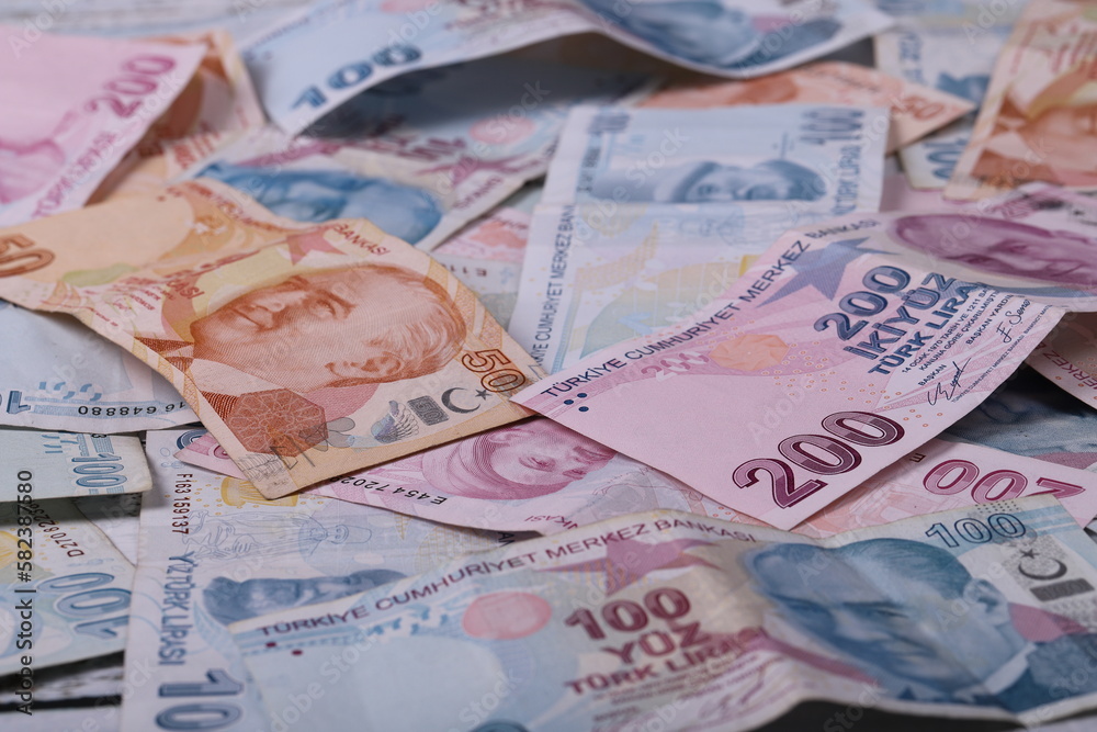 Turkish banknotes. TRY or TL. Numbers macro shot.5,10,20,200 Turkish Lira Turkish banknotes. TRY or TL. Numbers macro shot.5,10,20,200 Turkish Lira