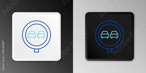 Line No overtaking road traffic icon isolated on grey background. Traffic rules and safe driving. Colorful outline concept. Vector