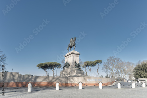 Canvas Print Monument to Giuseppe Garibaldi at the Janiculum Hill Rome
