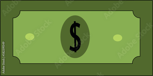 Money vector illustration. Money symbol, icon in flat style. virtual money