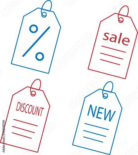 set of sale labels in flat style. Vector tags