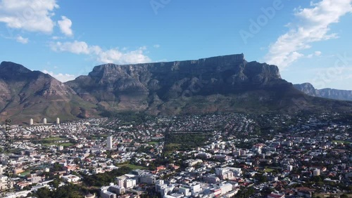 aerial view of table mountain in cape town south africa