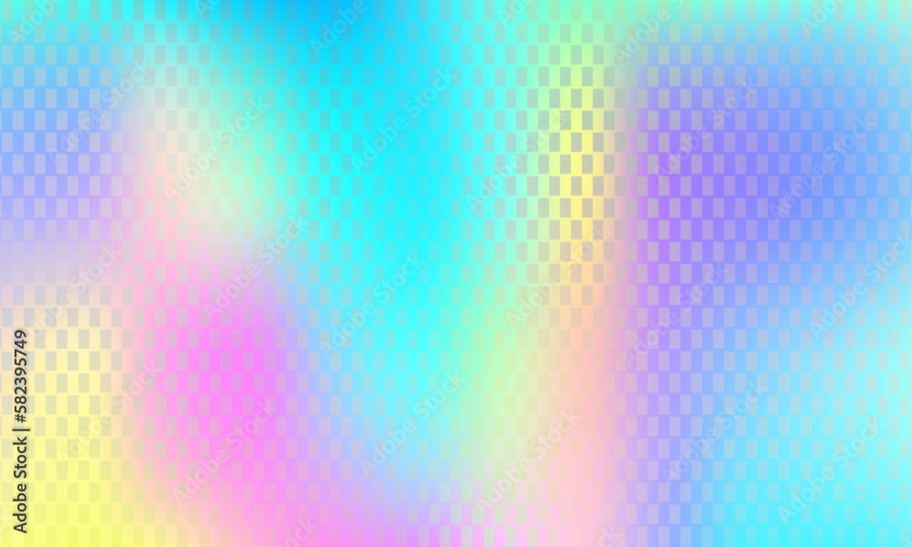 Holographic iridescent background, vector holograph foil texture and abstract rainbow pattern. Iridescent holographic foil color gradient background