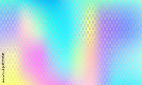 Holographic iridescent background, vector holograph foil texture and abstract rainbow pattern. Iridescent holographic foil color gradient background