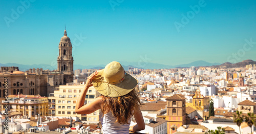 Panoramic view of Malaga city- tour tourism in Spain,  Andalusia © M.studio