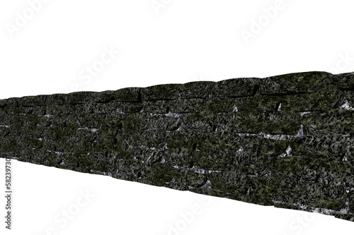 shape stone wall white background 3d rendering