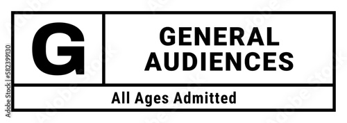 G General Audiences Movie Film Rating Sign Vector Illustration © octopusaga