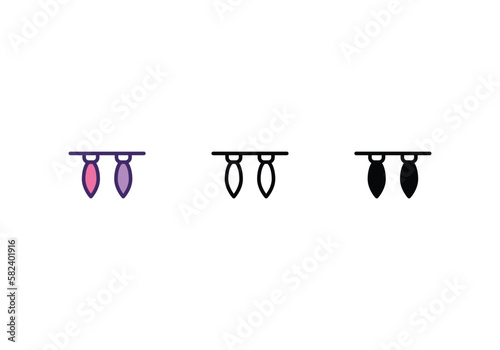 lighting icons set with 3 styles, vector stock illustration


