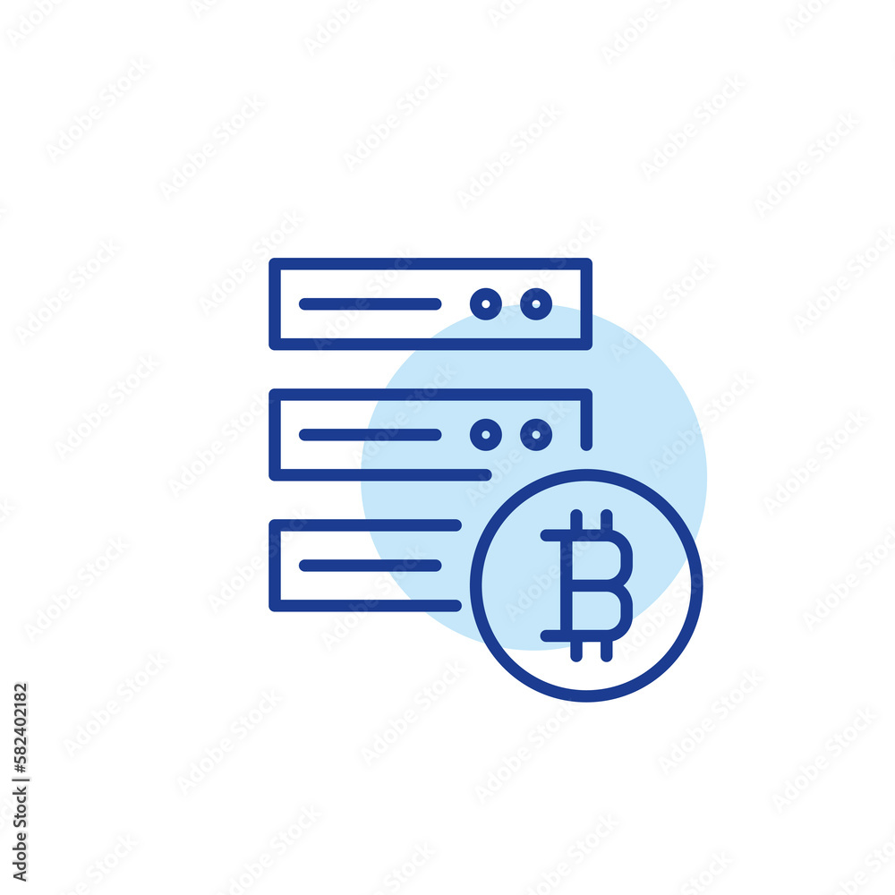 Bitcoin mining servers. Blockchain cryptocurrency. Pixel perfect, editable stroke icon Bitcoin mining servers. Blockchain cryptocurrency. Pixel perfect, editable stroke icon