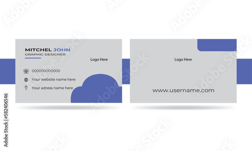 Professional modern creative bussiness card tamplate with blue color and white color background 