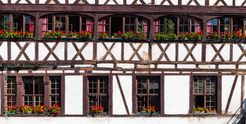 Old window on the Vintage house  Strasbourg  France