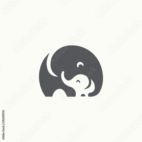 Baby Shop Logos elephants Design Vector Set.