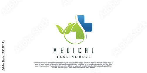 Medical  logo design simple concept Premium Vector