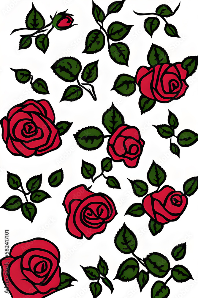seamless pattern with red roses seamless pattern with red roses