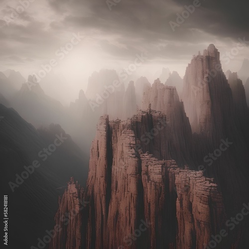 mystic Mountains with fog and clouds 