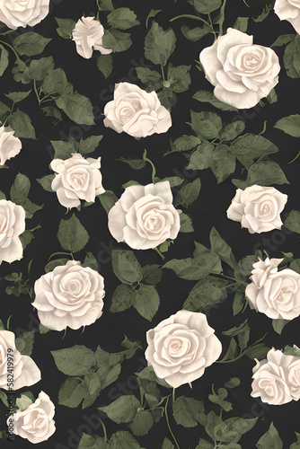 Wallpaper Mural Flowers background with roses Torontodigital.ca