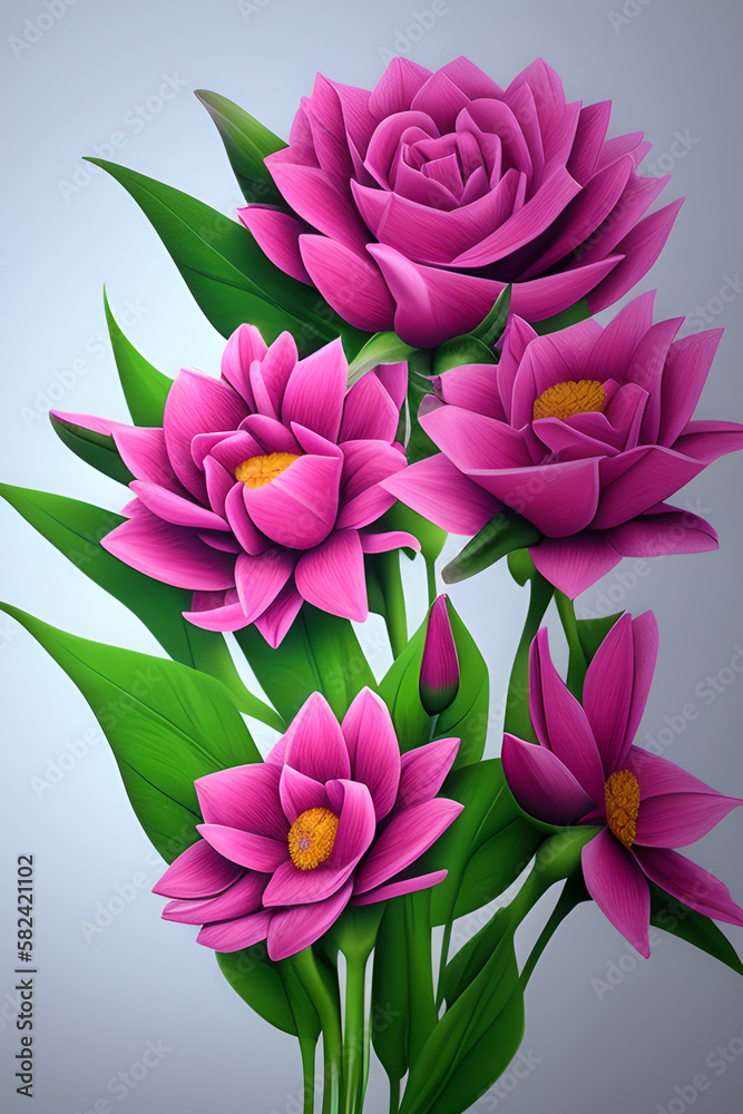 Fototapeta premium bouquet of pink flowers design