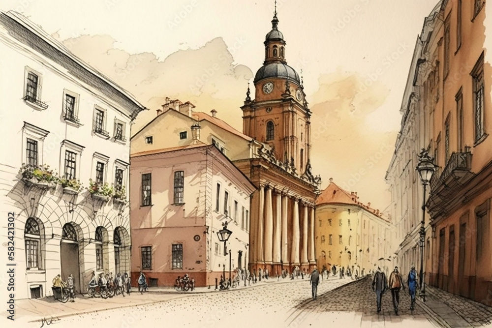 Old city in Vilnius.