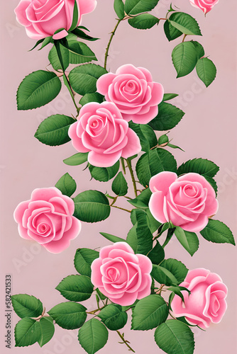 seamless pattern with roses design