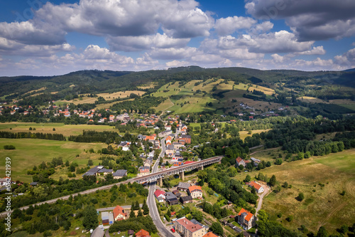 Panorama of Gluszyca - city in Lower Silesia