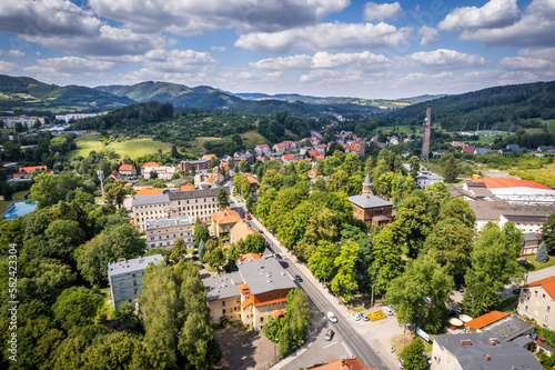 Gluszyca - city in Lowe Silesia, aerial photo