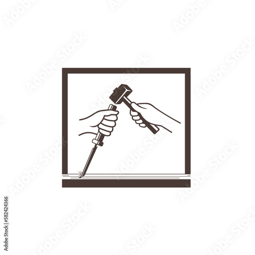 illustration of vintage carpenter tool, vector art.