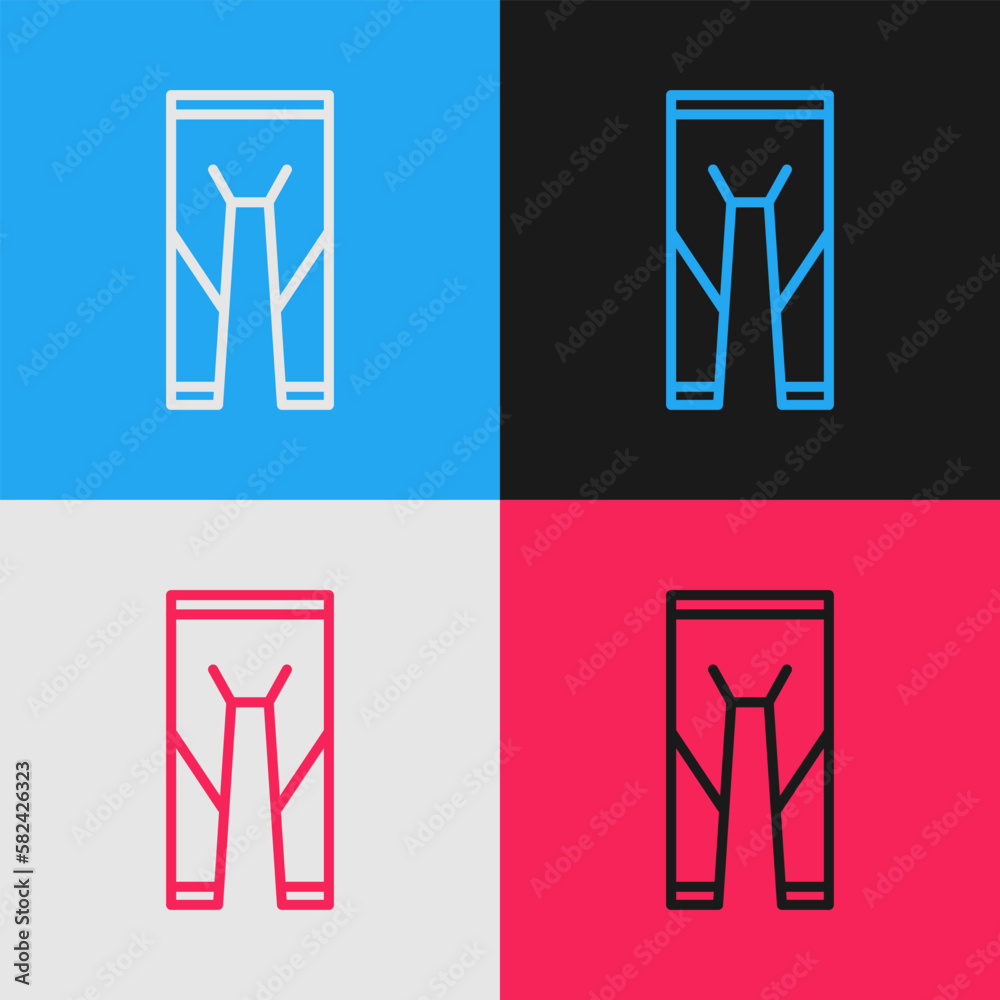 Pop art line Wetsuit for scuba diving icon isolated on color background. Diving underwater equipment. Vector Pop art line Wetsuit for scuba diving icon isolated on color background. Diving underwater equipment. Vector