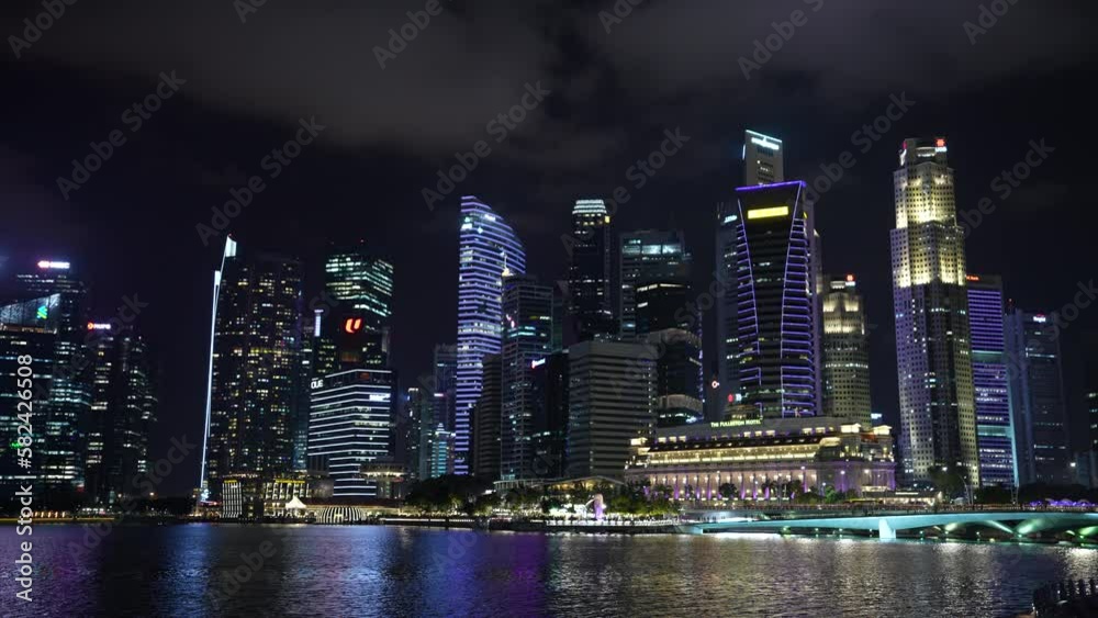 Singapore Downtown Timelapse at Night Singapore Downtown Timelapse at Night