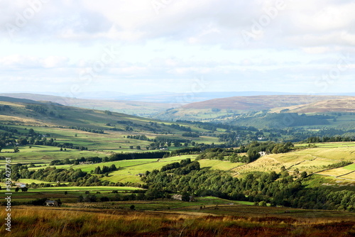 Looking over part of the Eden valley from the Pennine way near Dufton in Cumbria. photo
