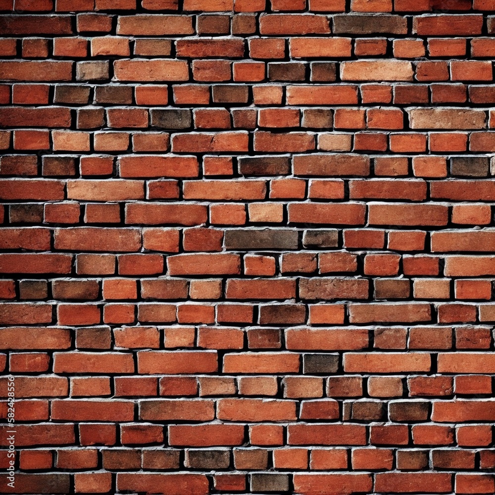 Obraz premium Rustic Brick Wall Texture, Aged Brickwork, Generative AI