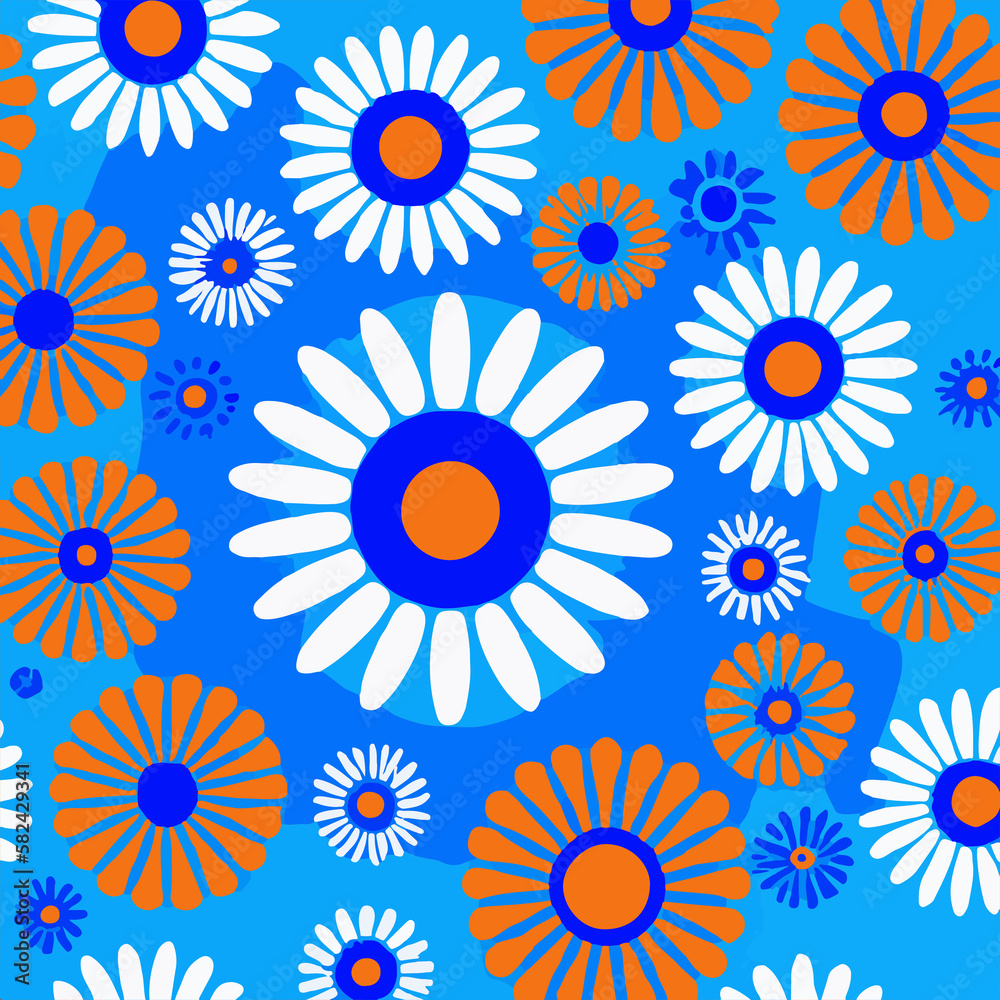 1970s style seamless background (Generative AI) 1970s style seamless background (Generative AI)