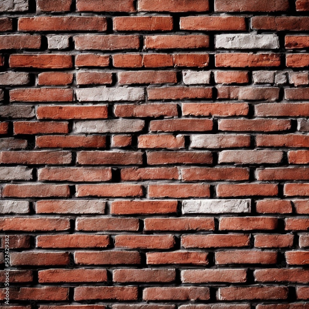 Obraz premium Rustic Brick Wall Texture, Aged Brickwork, Generative AI