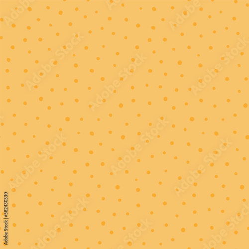 Small dots simple seamless pattern, yellow background. Hand drawn style vector illustration. Childish texture. Design concept for kids fashion print, textile, fabric, bedroom wallpaper, packaging