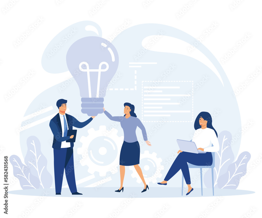 Business startup and communication concept, startup hub, financial support, online crowdfunding, entrepreneurship, flat vector modern illustration Business startup and communication concept, startup hub, financial support, online crowdfunding, entrepreneurship, flat vector modern illustration