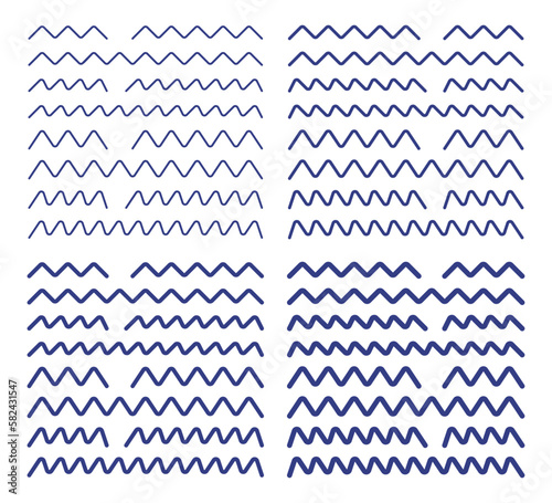 zig zag vector set, dudle line pattern design for border. photo