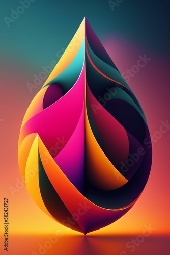 Surreal vibrant geometric shapes, AI generated