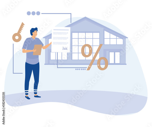 Private and commercial property market concept, Real estate agency, property value, flat vector modern illustration