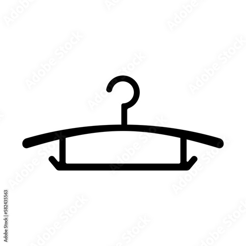 The hanger line icon. Clothes rack symbol. Cloakroom pictogram. Wardrobe sign. Vector graphics