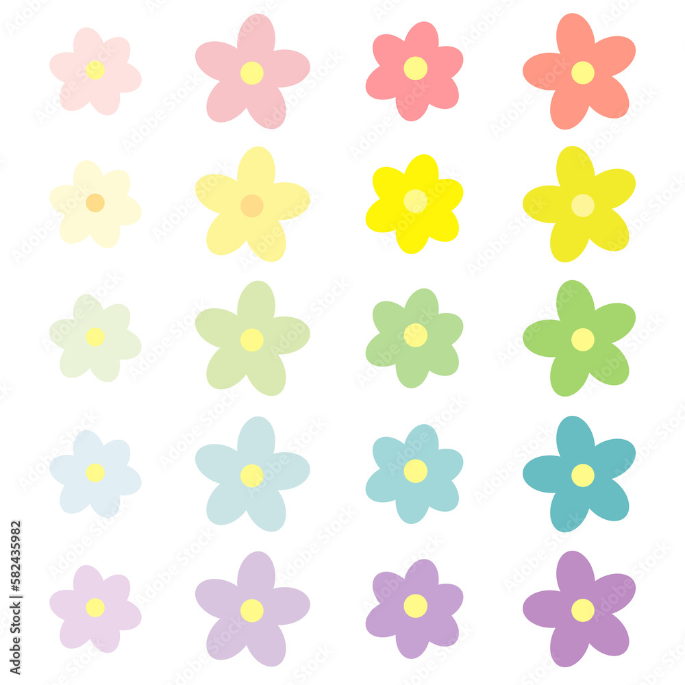set of flowers set of flowers